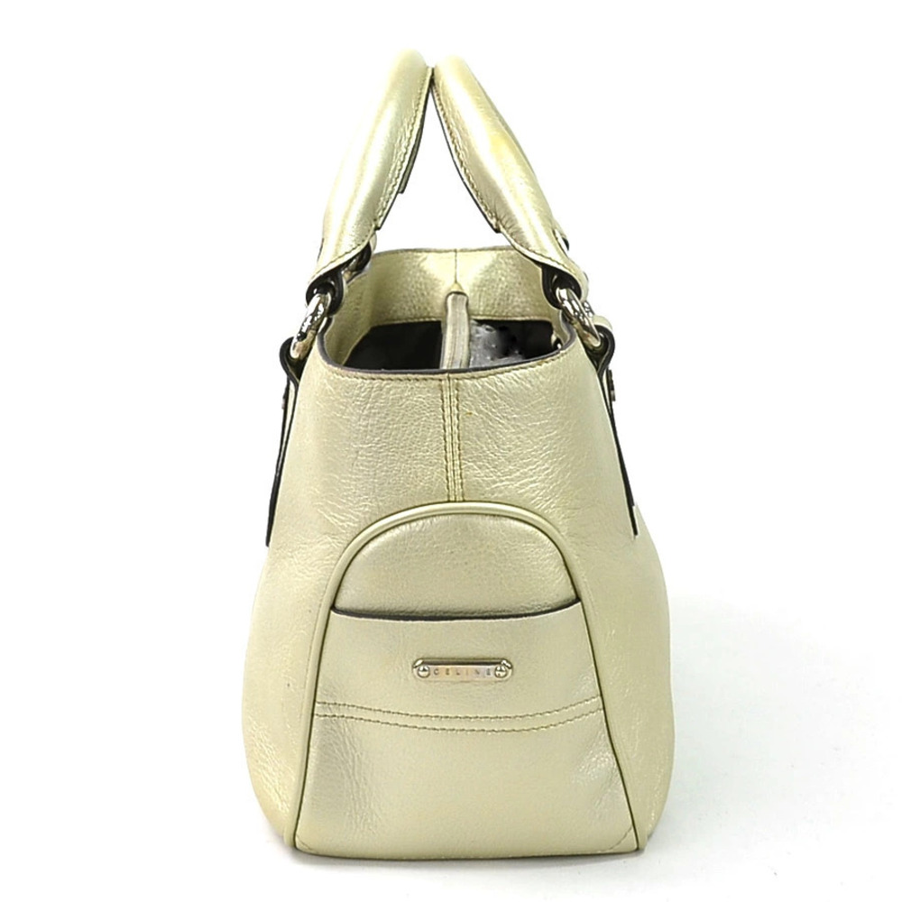 Celine Gold Handbag BOOG Bag Leather Gold